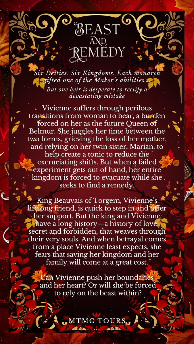 On tour this week: Beast and Remedy by L.L. Riley! 🍁✨ A captivating reimagining of Beauty and the Beast, filled with fantasy, folklore, magic, and romance.
💫Out now from Mythical Gems Media, LLC &amp; it's available to read with Kindle Unlimited!
llriley.com
