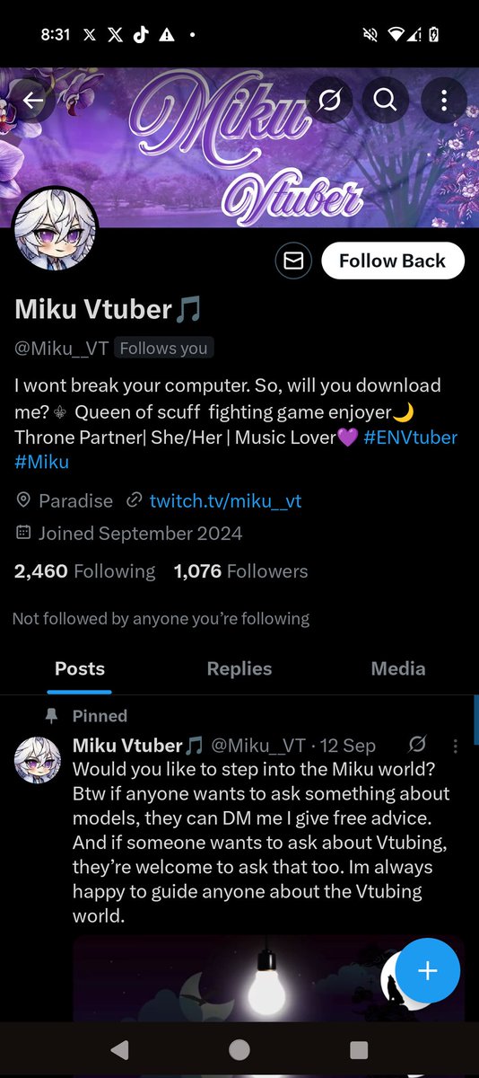 MdrnPrometheus's tweet image. Hello?? A Vtuber? What are you doing here?
At least we can both enjoy the color purple.