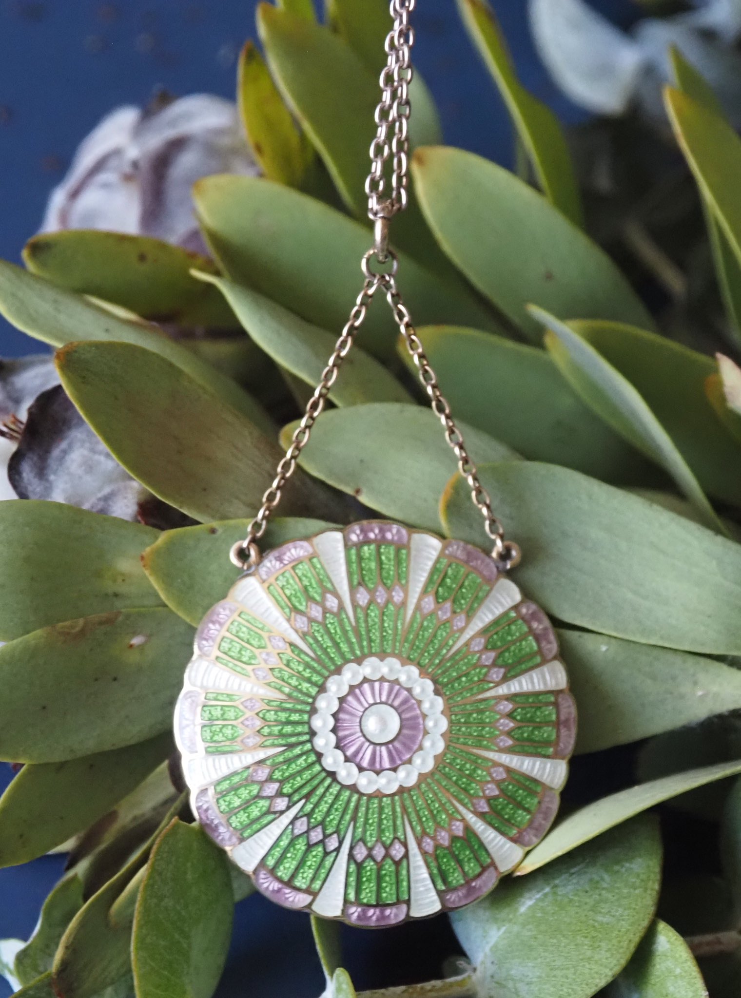 【フランス】アンティーク マザーオブパール ブローチ19世紀後半 ブラス マザーオブパール ロザリオケース フランスアンティーク