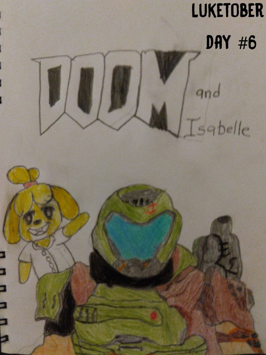 Gabaralu_all's tweet photo. They fear the mark of the beast (And also from the slayer)🔥 #luketober Day 6 today's draw #doomslayer and #isabelle 👻 and Word of tomorrow's draw "skeleton" see you tomorrow 🫂 #doometernal #AnimalCrossing https://t.co/1zsjaQlziR