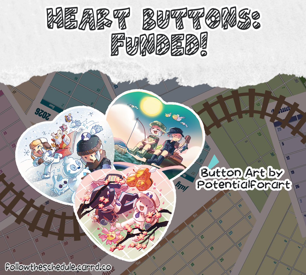 gladhandinhand's tweet image. 🎉 FIFTH GOAL UNLOCKED! 🎉 
Just a bit less than a week has passed since the preorder launch and we're already at our second to last goal!

Have these cute pins to enjoy these seasons anytime of year, provided by @PotentialFA !