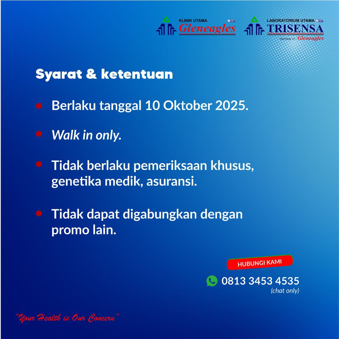 gleneagles_sby's tweet image. 10.10 vibes makin seru dengan diskon 31%!🔥

📅 Hanya tanggal 10 Oktober 2025
Jangan sampai kelewatan, catat tanggalnya ya!✨

#Promo1010 #DiskonSpesial #PromoKesehatan #GleneaglesClinic #TrisensaLab