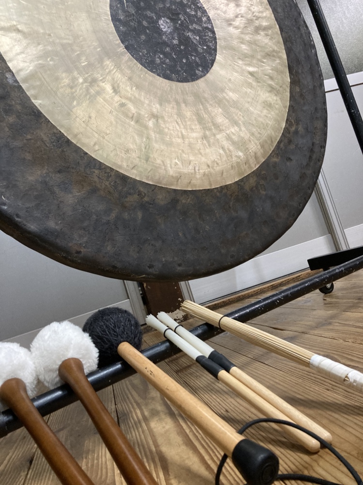 和楽器、銅鑼、バチつき 和楽器、銅鑼、バチつき