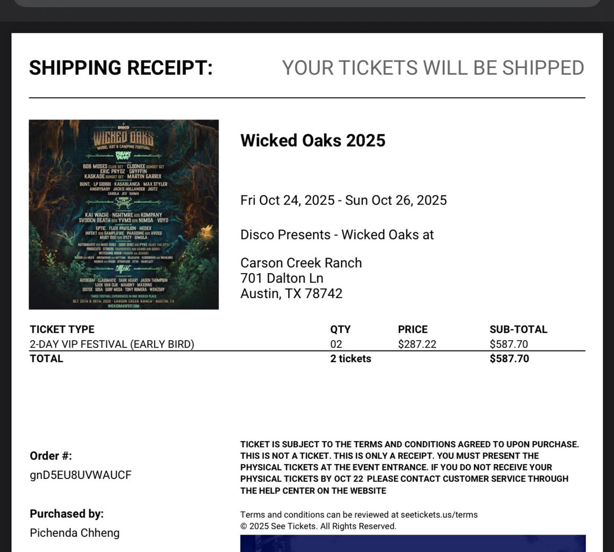 Selling 2 (2days) Wicked Oaks VIP wristbands for $250 each. OBO. Located in DFW but can also ship it to you. 😊

<a href="/TexasEDMFamily/">TEXAS EDM FAMILY</a> <a href="/WickedOaksFam/">WICKED OAKS FAM 🪾</a>