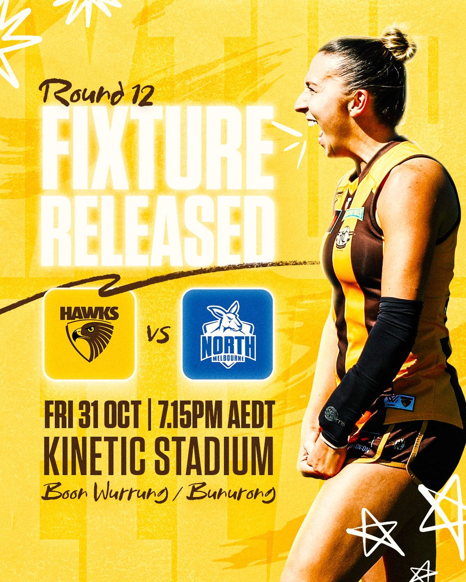 Round 12 locked and loaded 😤

We'll host the Roos under Friday night lights at Kinetic Stadium 🏟️

DETAILS: bit.ly/RD12FIXTURE