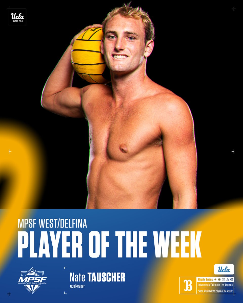 Nate Tauscher Named MPSF West/Delfina Player of the Week
Release: ucla.in/3VSt6DW
#GoBruins 🐻🤽‍♂️