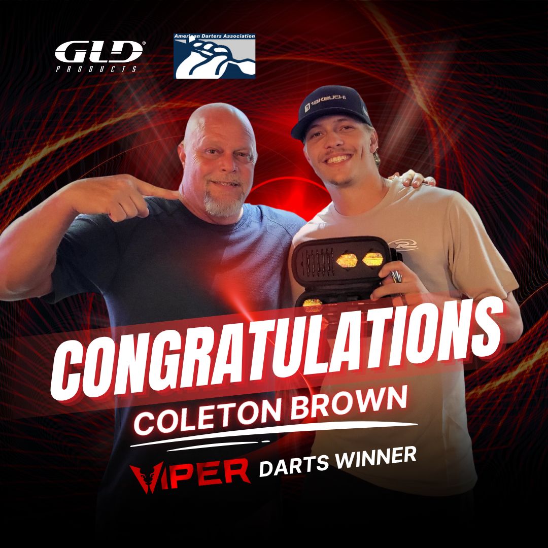 GLD_Products's tweet image. 🎉Congrats to Coleton Brown, our GLD Products Viper Darts winner at the American Dart League Tournament Night!

Special thanks to ADL Division Rep Jeff Brown for making the event possible and celebrating alongside Coleton. 🥳

#GLDProducts #ViperDarts #AmericanDartersAsåsociation
