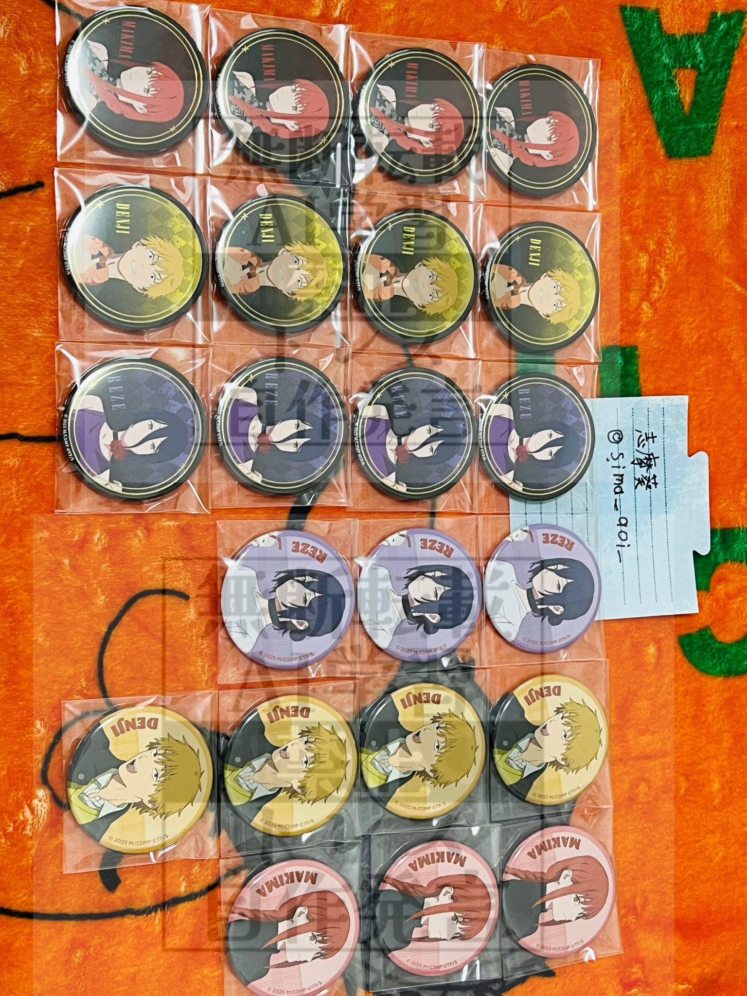 チェンソーマン マキマ ポップアップショップ スクエア缶バッジ チェンソーマン マキマ ポップアップショップ スクエア缶バッジ