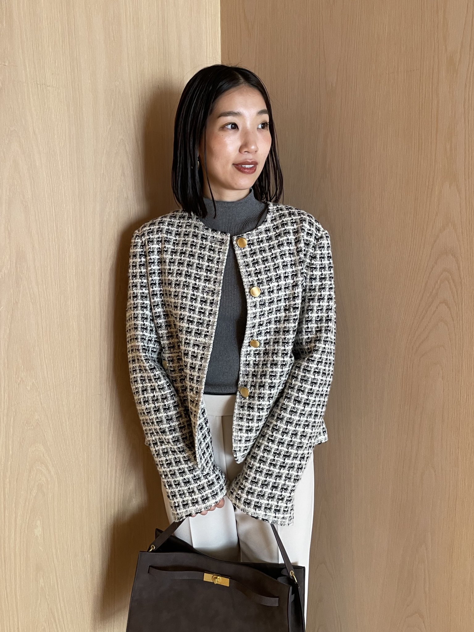 Mila Owen ミラオーウェン ツイード ジャケット Mila Owen｜フラップデザイン金釦ツイードジャケット | Rakuten