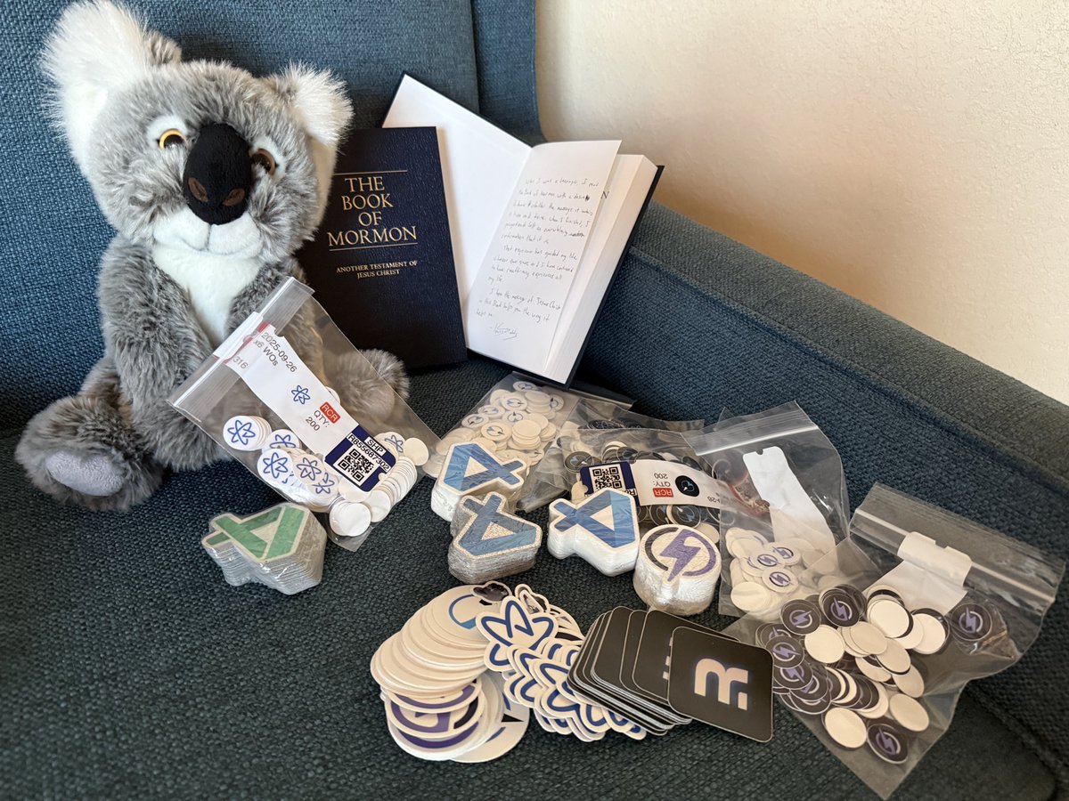 kentcdodds's tweet image. I&apos;m at #ReactConf with stickers and two copies of @thebookofmormon for whoever wants them. Come find me and ask for them!