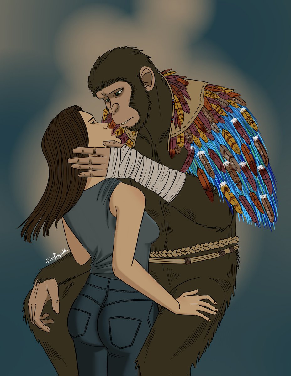 I love this Nomae art <a href="/ineffapable/">Ineffapable</a> drew for me!

"Noa knew it was a dream. Not because he was wearing the wings befitting the Master of Birds but because Mae stood before him. Her face gentler than he could ever imagine. And when his callused palm touched her cheek, it was warm.