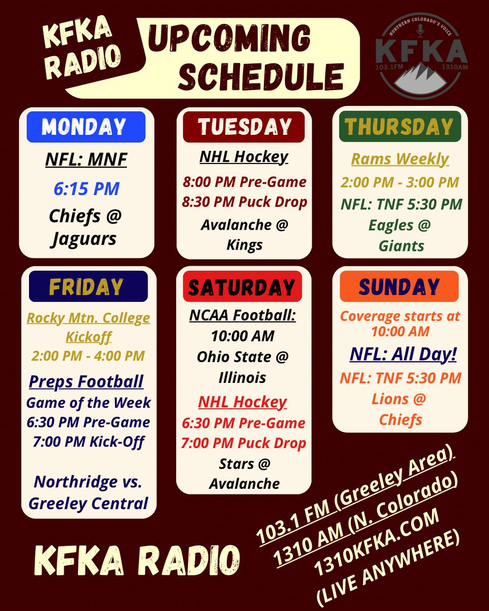 Here’s how we shape up this week! If you want Northern Colorado, we’ve got it for you!!