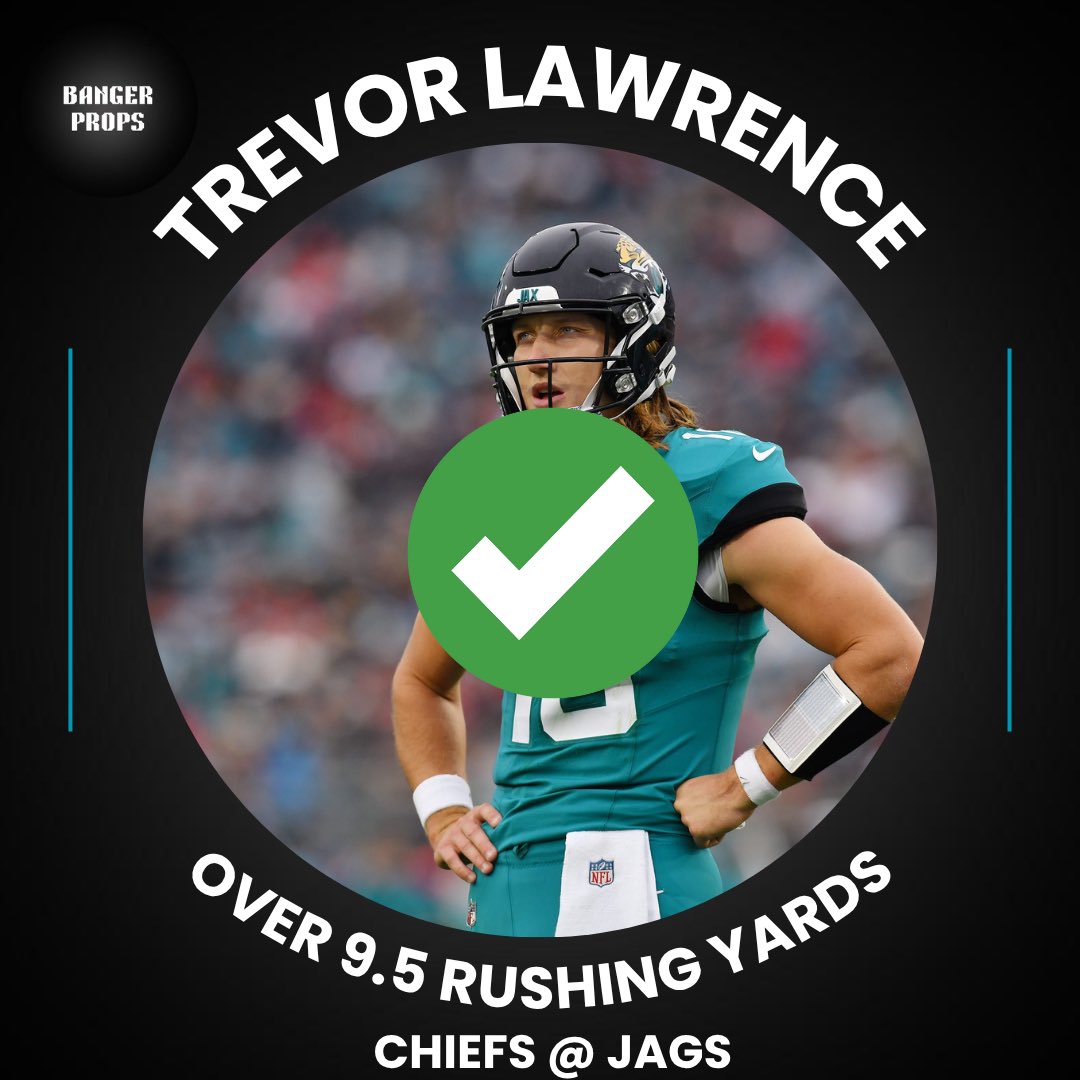 BangerProps's tweet image. 1ST HALF CASH 💰 

Trevor Lawrence OVER 9.5 Rushing Yards✅ (-110)

What a read and what a cash!! Only play that I liked on MNF!! We are on a heater! Join the VIP now!!