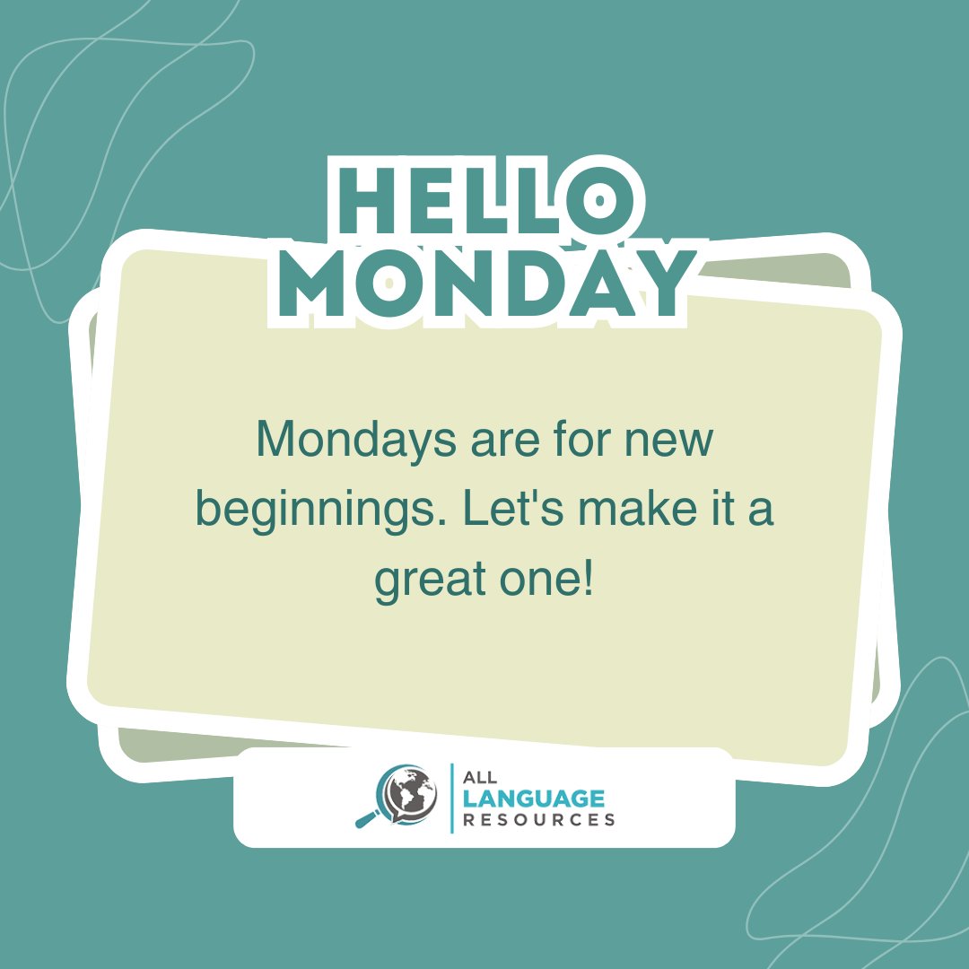 LangResources's tweet image. Mondays = new beginnings 🌅
Let’s make it a great one! 💪
#MondayMotivation #LanguageLearning #NewWeekNewGoals #StudyMotivation #LearnLanguages #fypシ゚ #langtwt