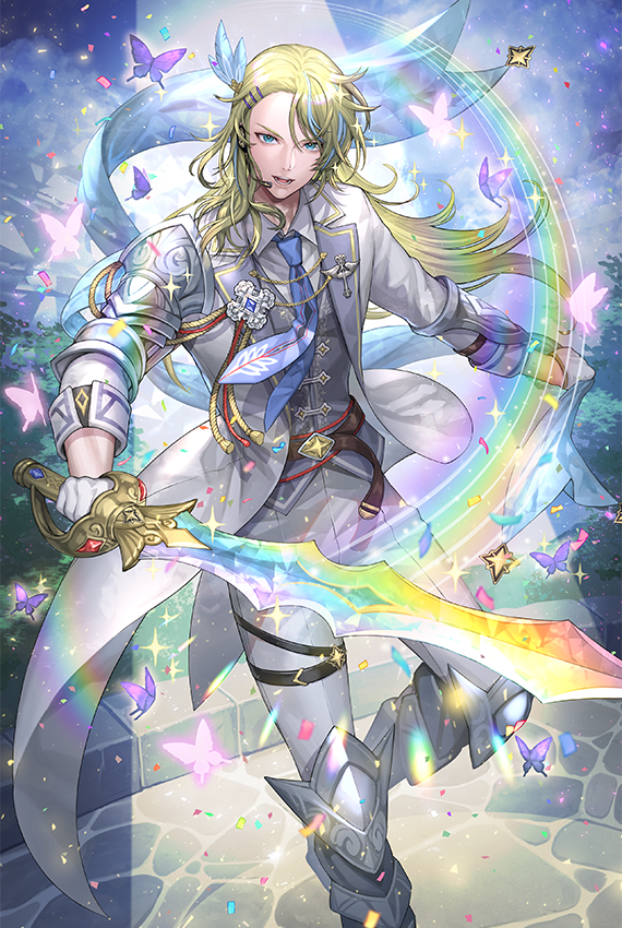 【キャラクター紹介】
《Y.G.327》聖域の聖歌騎士 ウェイン(CV： #石田彰 / 絵：ひと和)
「使う道具や常識が変わろうと、守らねばならないものは変わらないよ」

時空軍「聖域の聖歌騎士」フェスは10月14日(火) 10:59まで！

 #チェンクロ