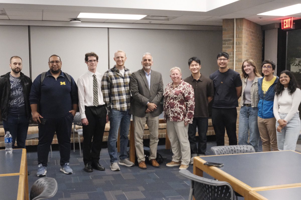 ECS_UMich's tweet photo. What an incredible Networking Dinner we had tonight! A huge thank you to Celina Mikolajczak and Dr. Said Al-Hallaj for sharing their expertise, and to all our ECS members who came out to connect with these leaders in the battery industry. We loved seeing the great conversations🔋 https://t.co/s4s2PinUyW