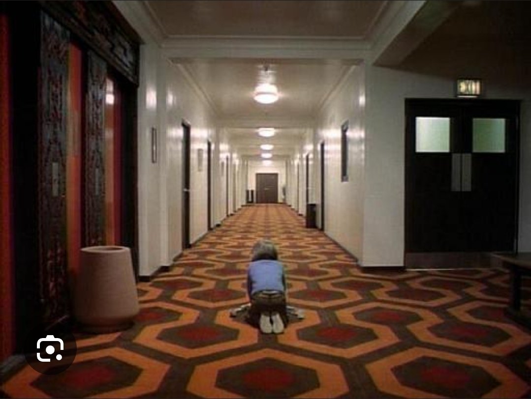 Impressão minha ou inspiraram-se nos corredores do hotel de #OIluminado para fazer a cena da Tia Celina chegando no quarto de Odete Roitman? #ValeTudo