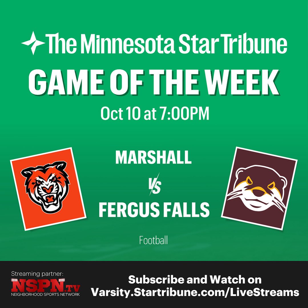 Marshall Tiger Football (@mhstigerftball) on Twitter photo 📣 Marshall Tigers are highlighted in this weeks  Star Tribune Game of the Week! 🐅🏈👀 📣 Marshall Tigers are highlighted in this weeks  Star Tribune Game of the Week! 🐅🏈👀