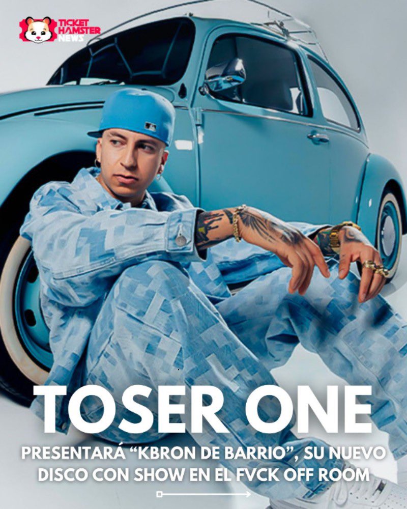 ticketelhamster's tweet photo. 🚨Toser One, el rapero jalisciense llegará con un show especial que marcará la presentación oficial de su más reciente disco. “Kbron de Barrio”…

📍Fvck off Room
🗓️ 8 de noviembre

#ToserOne #kbron https://t.co/b8SebtikIi
