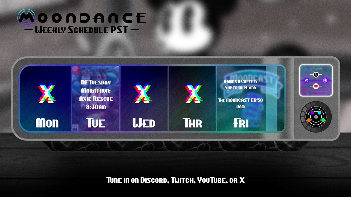 Moondance (@moondancegg) on Twitter photo Another weekly schedule! 🧵
This week will only have events on Tuesday and Friday, but they’re gonna be awesome! (Details below)
All events will be streamed on <a href="/GhostcatJoypad/">GhostcatJoypad</a> Twitch! Another weekly schedule! 🧵
This week will only have events on Tuesday and Friday, but they’re gonna be awesome! (Details below)
All events will be streamed on <a href="/GhostcatJoypad/">GhostcatJoypad</a> Twitch!