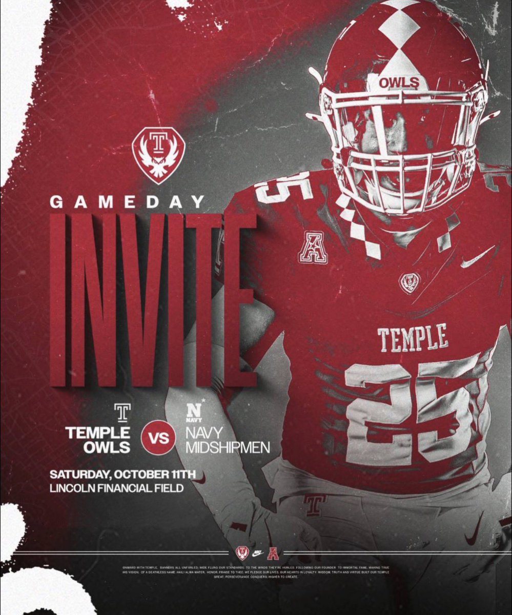Appreciate the invite to <a href="/Temple_FB/">Temple Football</a> for the game visit this weekend vs Navy.
#TempleTUFF

<a href="/CoachKCKeeler/">KC Keeler</a> <a href="/Coachblsmith/">Brian L Smith</a> <a href="/CoachCCalhoun/">Coach Calhoun</a> <a href="/CoachAhmadTUFF/">Khalil Ahmad</a> <a href="/TUFFRecruiting/">Temple Football Recruiting</a>