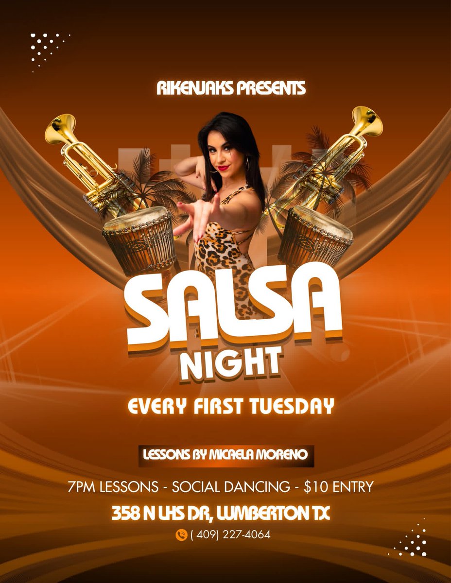 SALSA - TUESDAY - 10.7.25
Join Bailemos Beaumont every first Tuesday for SALSA!!! 
#Bailemosbeaumont #SETXSalseros #Salsa #bachata #danceislife #SoutheastTexas #Salseros #bachateros