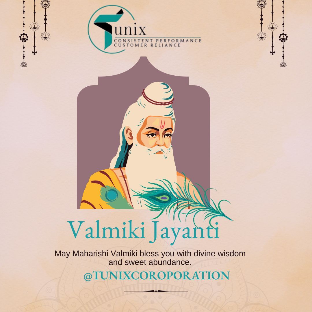 TunixCorpration's tweet image. Honoring Maharishi Valmiki on this sacred day. Tunix Corporation takes inspiration from his timeless teachings to innovate with integrity. ⚙️🌟
#ValmikiJayanti #TunixCorporation #EngineeringExcellence