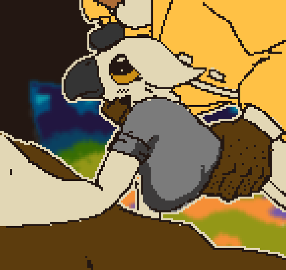 How nice of Dimon 😇, helping Tisna reach somewhere high 
(Dumbass forgot to fly again) #dimonWitch