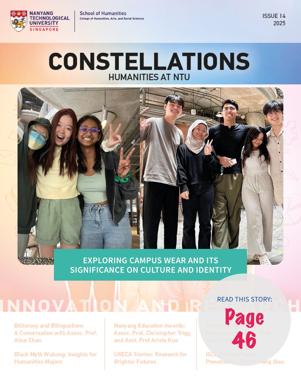 Do students from SoH dress differently from students in other schools? Read about the styles and evolution of campus fashion in our article in Constellations, Issue 14, where our writer dived into the diverse fashion of students. Read: ebook.ntu.edu.sg/constellations…