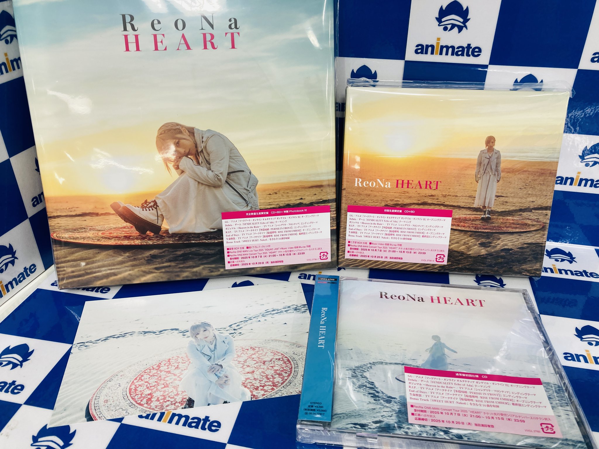 d。ReoNaポストカード 10/8(水)発売 ニューアルバム「HEART」先着購入者特典および、早期予約