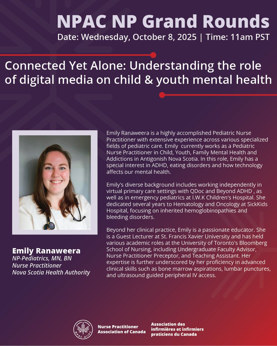 Join us for our next NPAC NP Grand Rounds session on Wednesday, October 8th.

Register here: events.teams.microsoft.com/event/29b26e51…