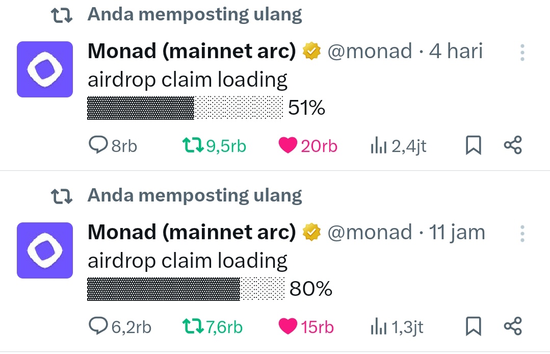 Abrasyiid's tweet image. I’ve spent months testing, swapping, staking, and building in Monad.
It wasn’t easy, but seeing “airdrop claim loading 80%” reminds me why I never gave up.
Whatever the result, the journey was worth it.

My dc: @imcrottt
#Monad #MainnetArc #CryptoJourney
