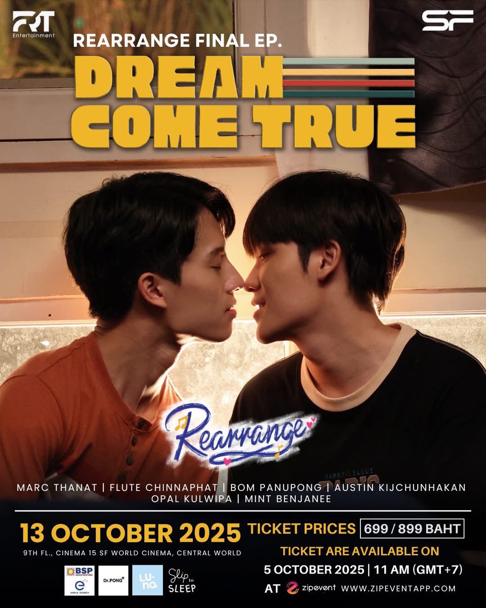 AllNews_th's tweet image. ส่งท้ายความฝันครั้งสุดท้ายให้เป็นจริงใน  “ Rearrange Final EP : Dream Come True ”

#RearrangeTheSeries
#ขอฟังอีกครั้งเพลงรักของเธอ

ร่วมรับชมตอนสุดท้าย และลุ้นบทสรุปของซีรีส์กับเหล่านักแสดงหลัก มาร์ค - ธนัท รัตนสิริพันธ์ , ฟลุท - ชินพรรธน์ กิติชัยวรางค์กูร , บอม - ภานุพงศ์…