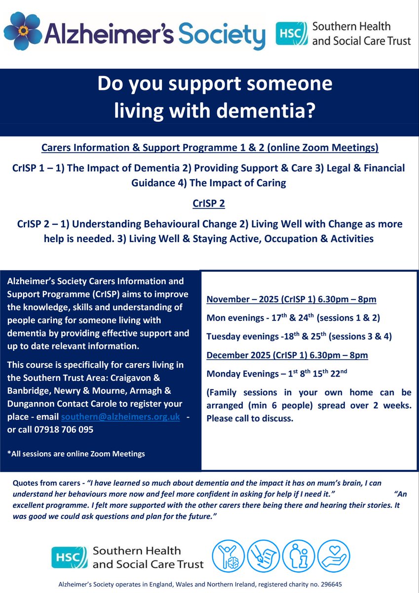 Adrian Friel (@adrian_friel02) on Twitter photo Our <a href="/AlzSocNI/">Alzheimer’s Society Northern Ireland</a> dates are out for our next CrISP in the southern health and social care trust <a href="/LoveNewry/">Love Newry</a> <a href="/LoveCraigavon/">Love Craigavon</a> Our <a href="/AlzSocNI/">Alzheimer’s Society Northern Ireland</a> dates are out for our next CrISP in the southern health and social care trust <a href="/LoveNewry/">Love Newry</a> <a href="/LoveCraigavon/">Love Craigavon</a>