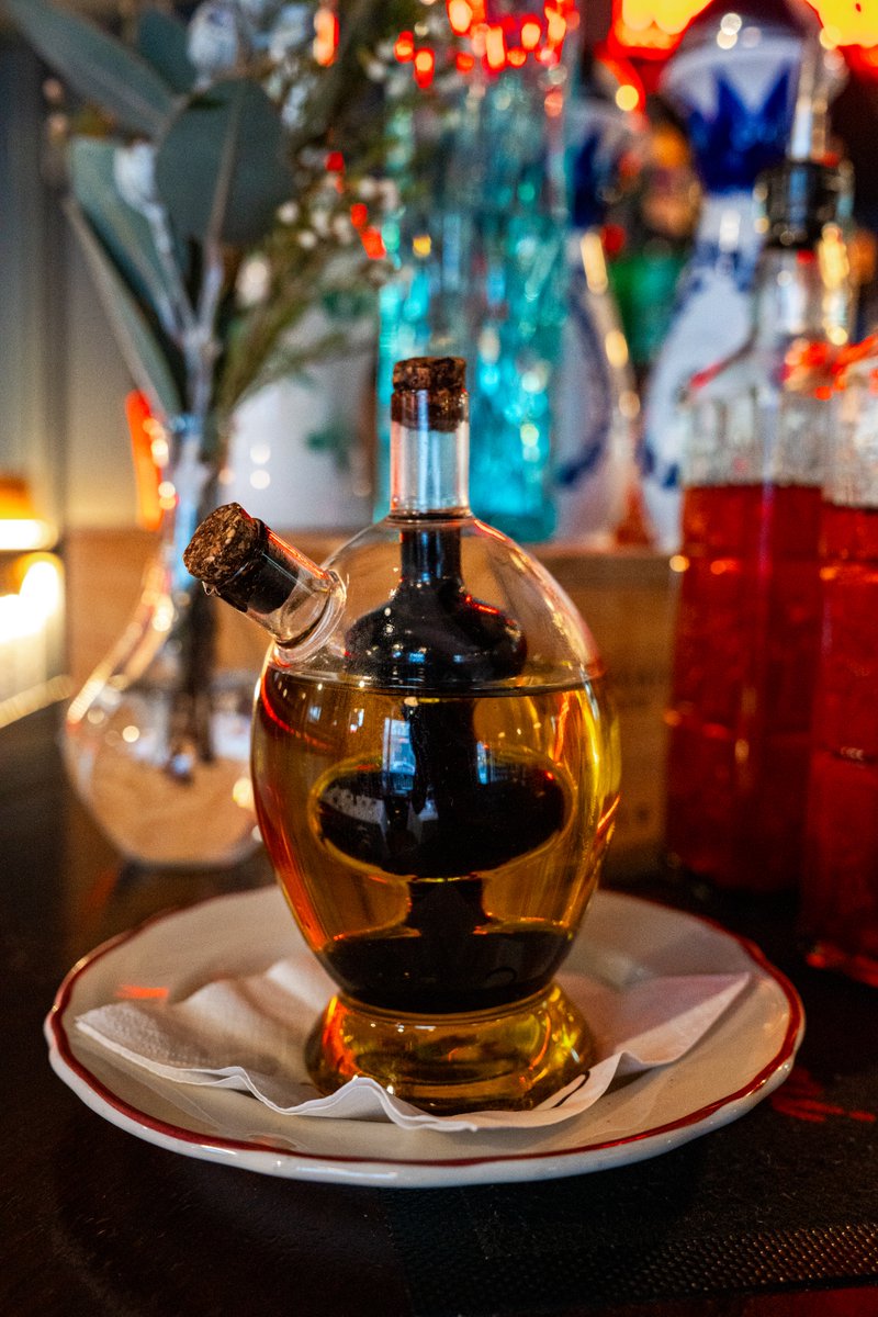 Classic Italian duo — golden olive oil and rich balsamic, the perfect start to a meal.
