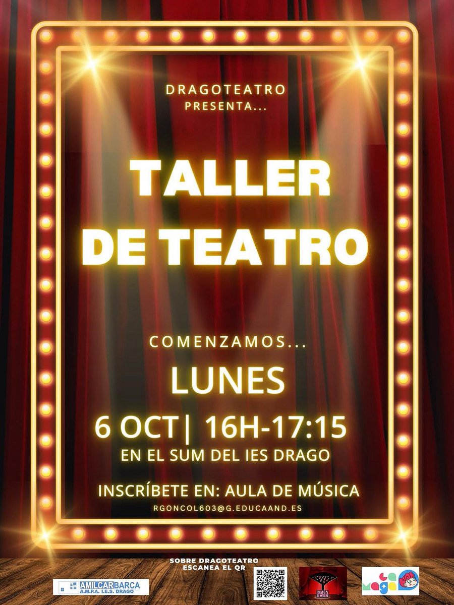 🎭 ¡Ayer por la tarde comenzó DragoTeatro!
Vivimos una primera sesión llena de energía, risas y mucha creatividad. 💫✨
¡Qué ganas de seguir compartiendo momentos así!

#IesDrago #Dragoteatreros #Teatro #Creatividad #Diversión #Cádiz