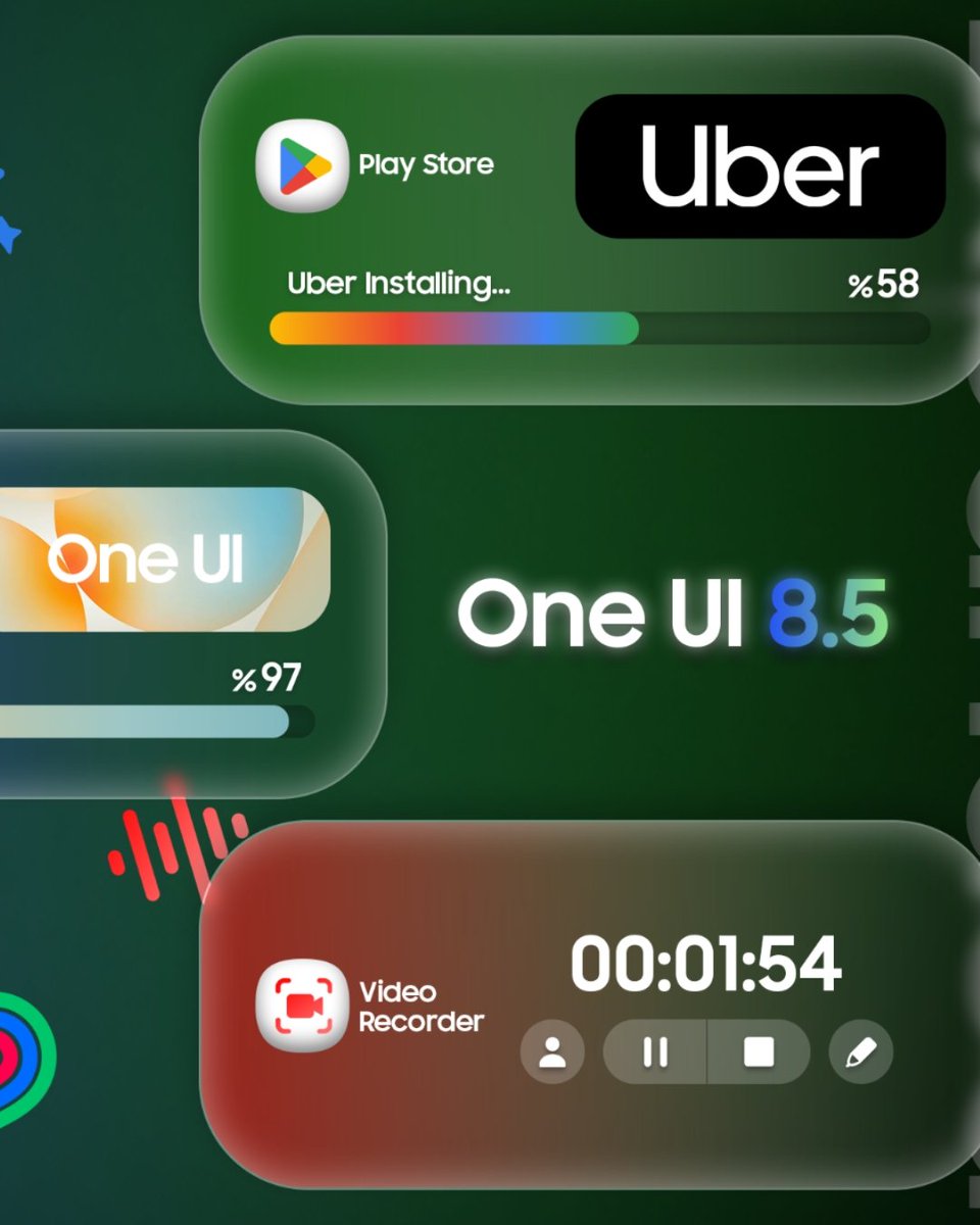 technicalbaz's tweet image. One UI 8.5 Live Notifications Concept Detailed Part 1