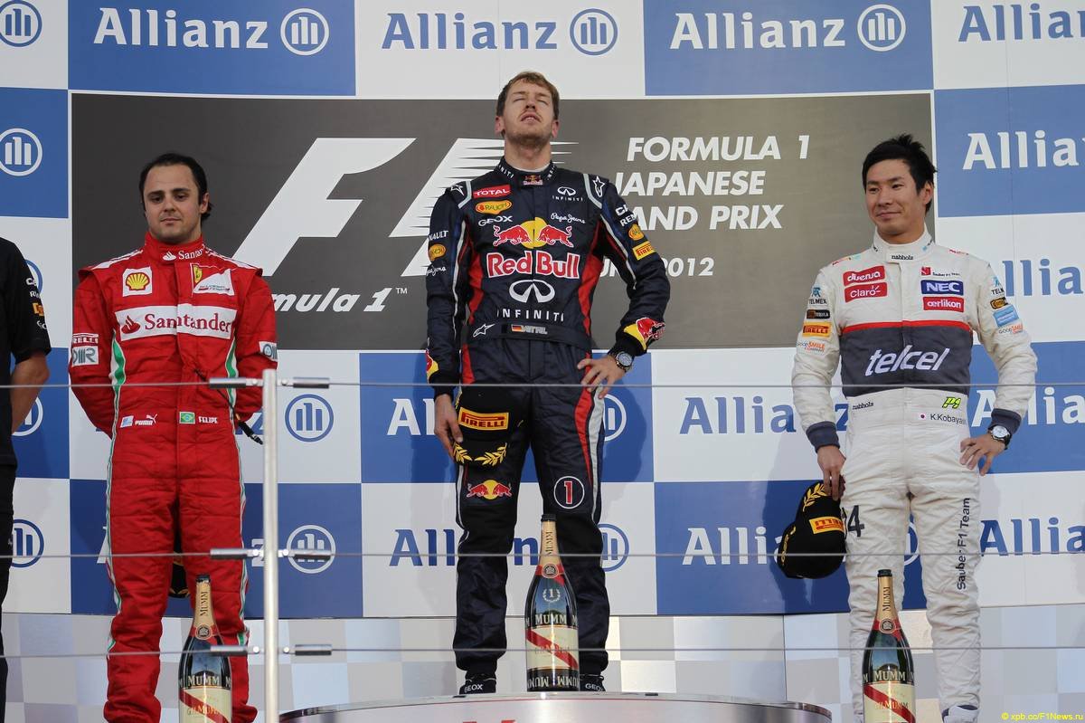 #F1 #OnThisDay, October 7th 2012. Polesitter Sebastian Vettel (<a href="/redbullracing/">Oracle Red Bull Racing</a> ) won the #JapaneseGP at <a href="/suzuka_event/">鈴鹿サーキット Suzuka Circuit</a> but from 10th on the grid, <a href="/MassaFelipe19/">Felipe Massa</a> (<a href="/ScuderiaFerrari/">Scuderia Ferrari HP</a> ) finished 2nd. Homeboy <a href="/kamui_kobayashi/">KAMUI KOBAYASHI</a> was 3rd. overtakefans.com/f1-race-archiv… #MsportXtra <a href="/UnracedF1/">UnracedF1</a>