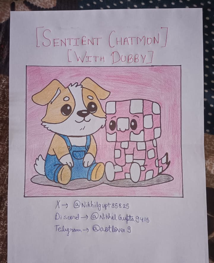 degen_emo's tweet photo. 😍 My 4th art for @SentientAGI

📷Sentient Chatmon with Dubby !!

Featuring:  
@vivekkolli  
@0xsachi  
@shad_haq_  
@hieu06730313  
@smoothasfkk  
@1_ixela  
@Crypto_SunnyS  
@EarnByAbhi  
@Gautamguptagg  
@TrickyDao

Now i will be regular!! https://t.co/8fJOsU0aUB