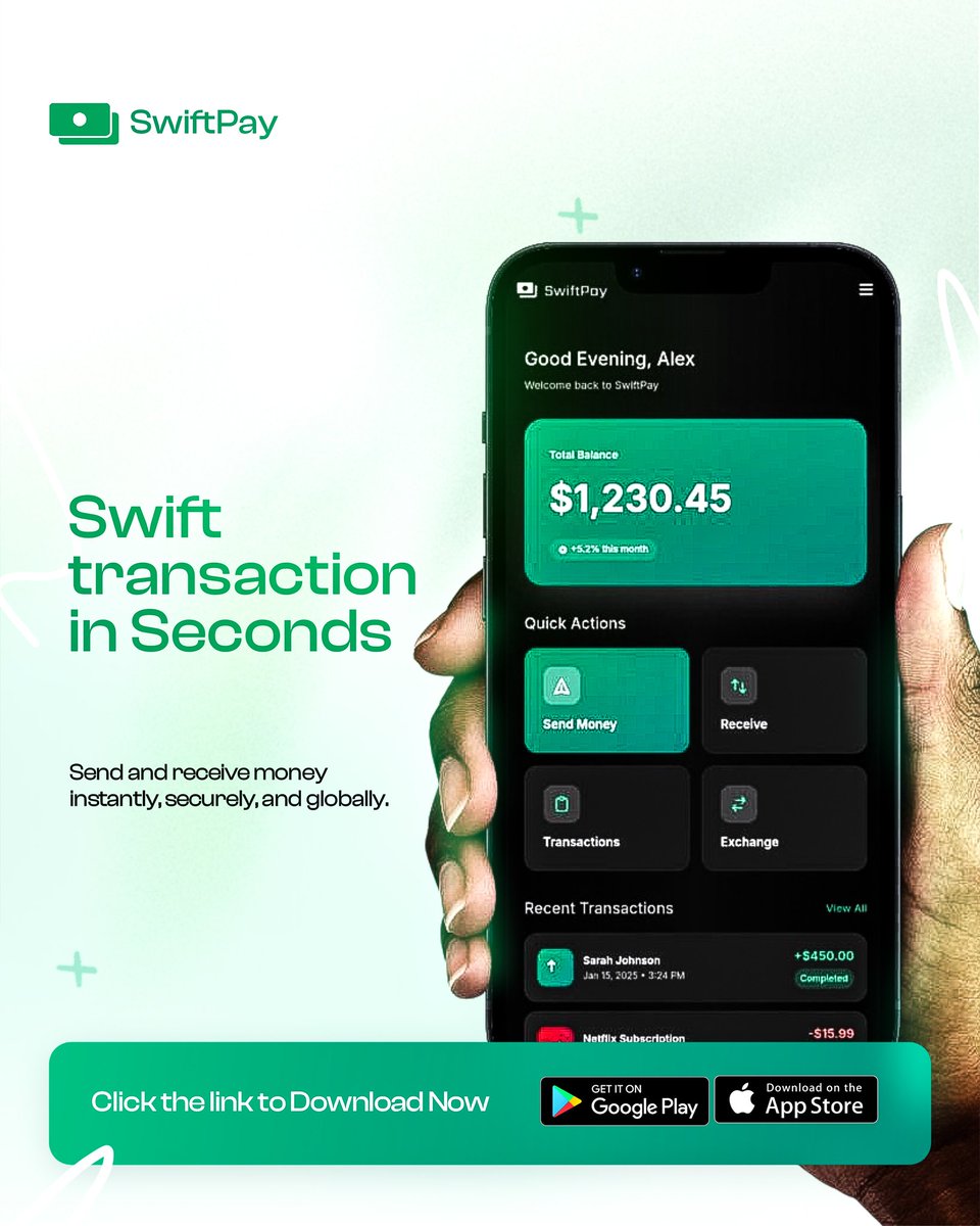 thegeniuscr's tweet photo. Designed this clean and modern promotional piece for SwiftPay, my goal was to communicate speed, trust, and simplicity through a minimalist layout.

What do you think about this design? 👇

#GraphicDesign #BrandDesign #AppDesign #UIUX #FintechDesign #TheGeniusCreative #SwiftPay https://t.co/d3zFakkKDG