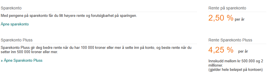 Th__Nielsen's tweet photo. Siste avsløringene om innskuddsrenter på vergekontoer hos banker er graverende. Og bankens griskhet overskygger omsorgen de burde hatt for kunder som ikke evner å forstå sitt eget beste. Hvorfor er det helt fint å investere i banker, mens andre sektorer forbys av såkalte ESG-hensyn?

Bank er noe alle må være kunde av, uavhengig av forutsetningene dine for å ta gode valg i banken. Og om du er tvungen kunde et sted så bør det reguleres slik at du ikke blir lurt bare fordi du ikke forstår alt med liten skrift.

Jeg har sjøl et tilfelle med verge i nær familie hvor jeg involverte meg i etterlatte sin økonomiske situasjon. Vedkommende hadde 3 millioner kroner på kontoen som heter Sparekonto hos DnB (se bilde), som gir 2.5% 
Men Sparekonto Pluss gir 4.25% om du har over 500k. rente. Hadde hatt penga der i mange år. Altså mista renteinntekter på 52.500 kroner i året. Vedkommende skjønte jo ikke bæret av det. Jeg fikk jo selvsagt ordna opp i det, men mye penger var allerede tapt.

Det er bare ikke ok bankene skal utnytte uvitende kunder sånn her. Svineri
 
https://t.co/y9h0aQndA1
