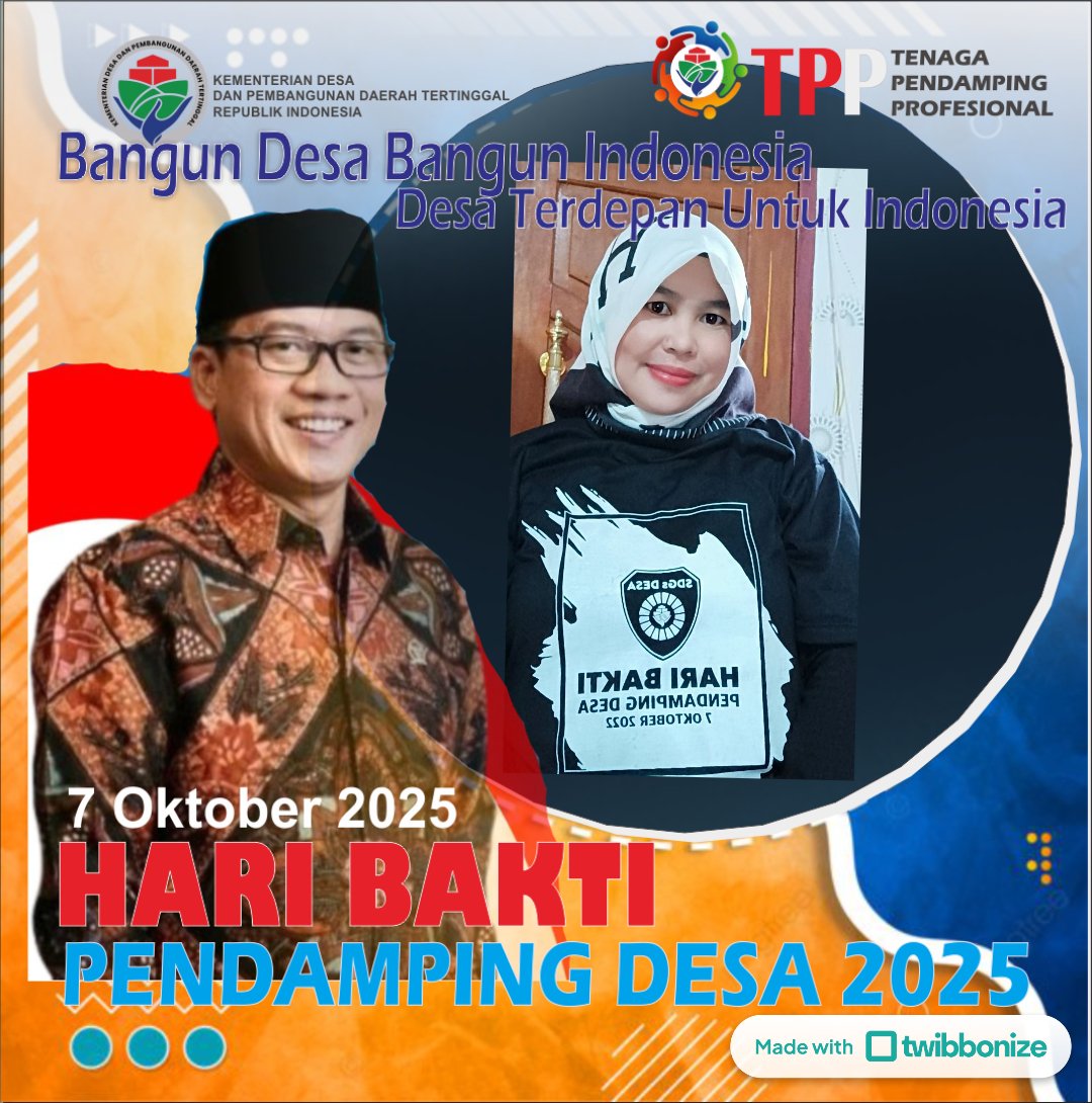 SELAMAT HARI BAKTI PENDAMPING DESA, kita tingkatkan integritas diri dan pengabdian pendampingan desa untuk suksesnya 12 rencana aksi kementerian desa guna merealisasikan Asta Cita menuju Indonesia Emas 2045,<a href="/prabowo/">Prabowo Subianto</a>  <a href="/YandriSusanto27/">Yandri Susanto</a>  #HariBaktiPendampingDesa2025 #TPPIndonesia