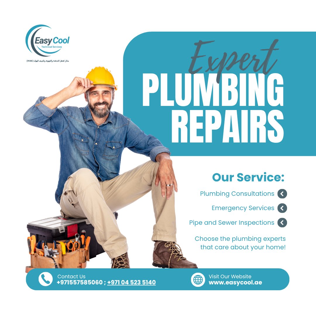 easycoolae's tweet photo. 🔧 Worry Less, Flow More with EasyCool!
Quick, reliable plumbing &amp; 24/7 emergency service.💧
🧰 Professional Service
🚨 Rapid Response
🔎 Pipe Inspections

📞 +971 557585060 | +971 04 523 5140
🌐 https://t.co/p6CcSr8iHv

#EasyCool #PlumbingExperts #EmergencyPlumber #DubaiServices https://t.co/rNHQeQO4yA