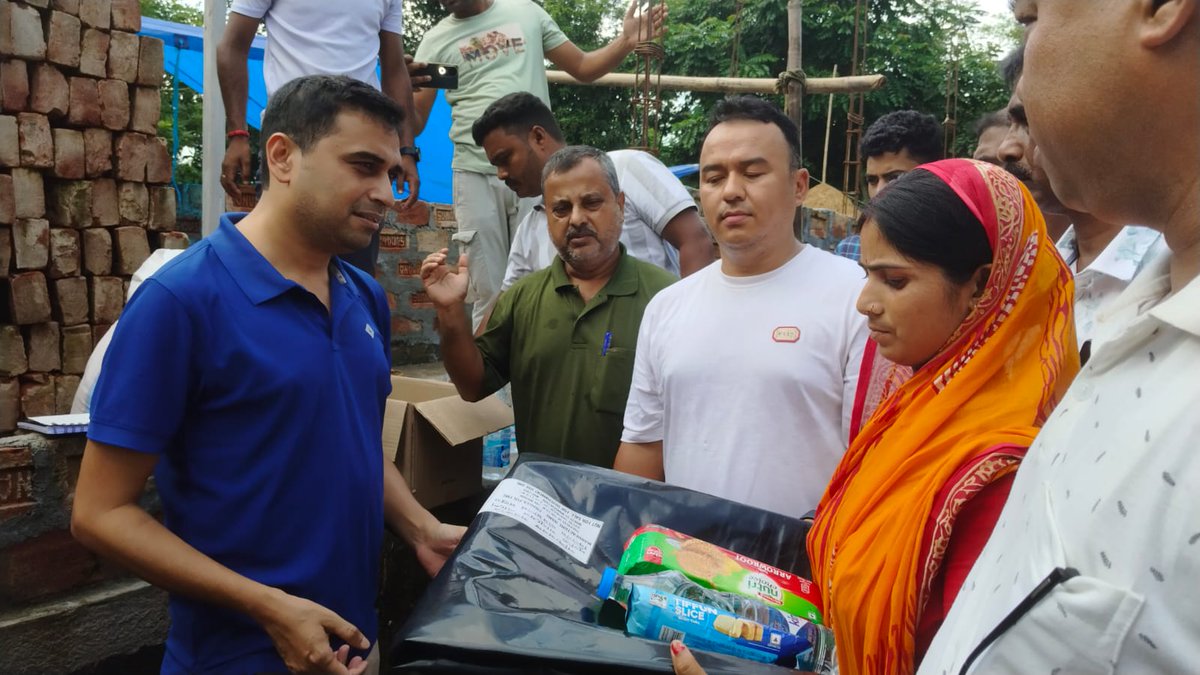 Distributed relief materials to the flood affected people at soladanga under tufanganj 1 block