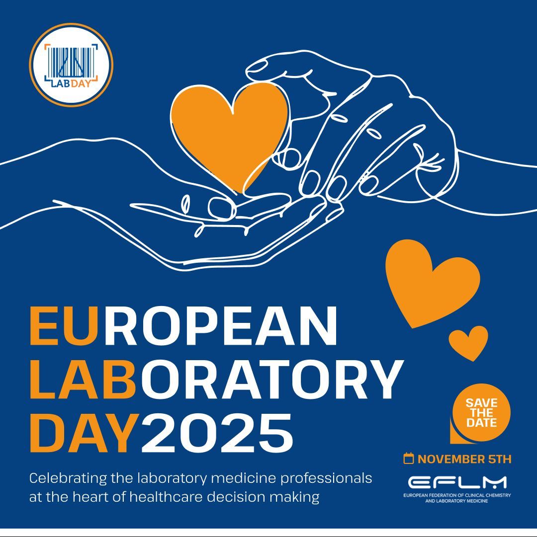 _EFLM's tweet photo. Save the date...ποΈ
On the 5th November, we'll be celebrating the incredible contributions of laboratory medicine professionals who are at the heart of healthcare decision making.π«π§ͺπ¬
Learn more below about #EULabDay2025π
https://t.co/QN3UN2ubQ8
#EFLM #BehindKeyDecisions https://t.co/Q8PM5YnqLN