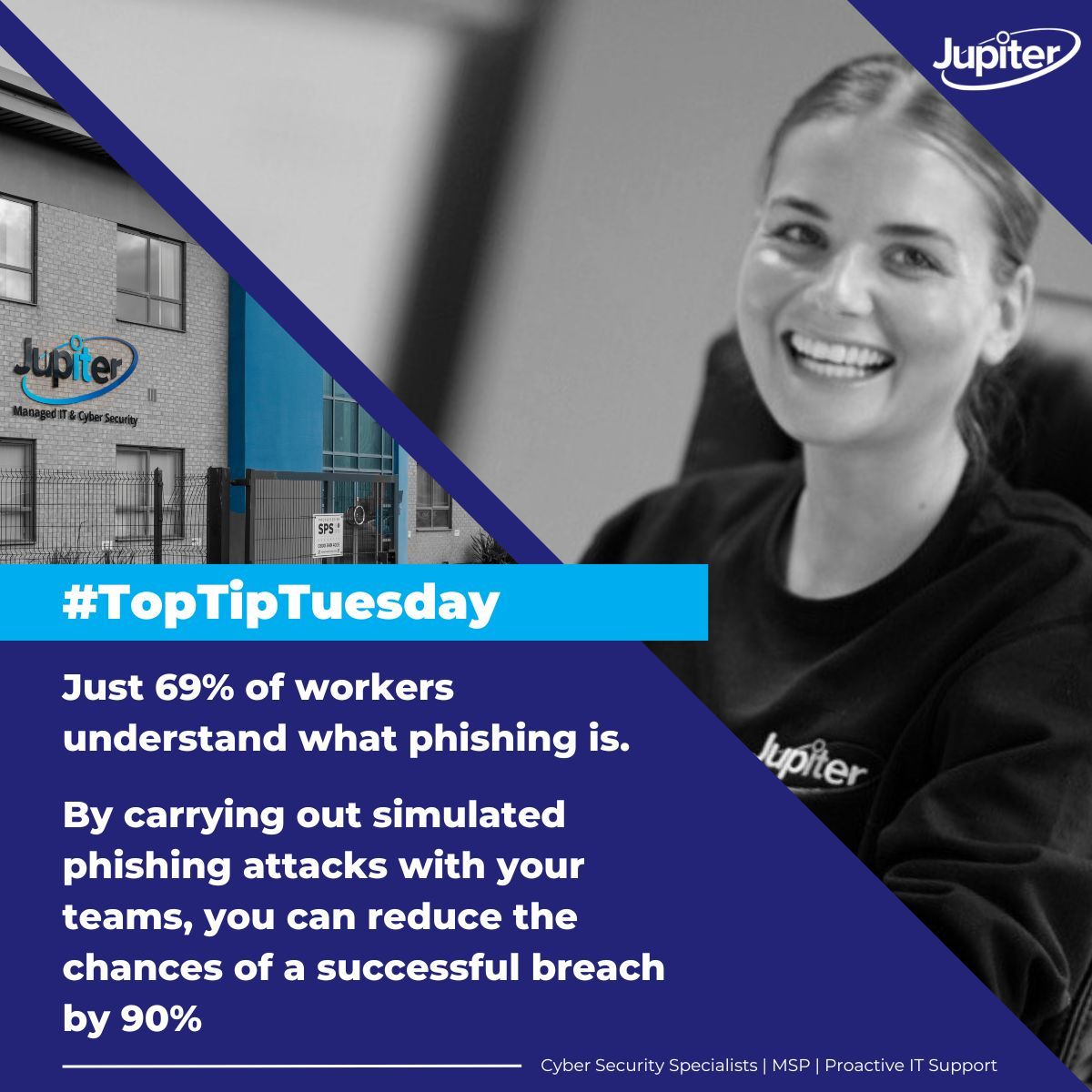 Jupiter IT Solutions - IT Support Hull (@it_support_hull) on Twitter photo Awareness is one of the strongest defences against cyber attacks 💪 
From free cyber security audits to complimentary cyber security awareness training for your workforce, we can help you batten down the hatches and stay cyber safe 🔒
Get in touch today: jupiterit.co.uk/contact Awareness is one of the strongest defences against cyber attacks 💪 
From free cyber security audits to complimentary cyber security awareness training for your workforce, we can help you batten down the hatches and stay cyber safe 🔒
Get in touch today: jupiterit.co.uk/contact