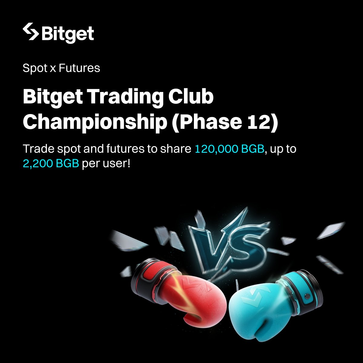 bitget's tweet photo. #Bitget Trading Club Championship (Phase 12): 120,000 BGB up for grabs. Spot & Futures double prize pool, win up to 2,200 BGB per user! 

⏰ Event period: Oct 7, 16:00 – Oct 14, 15:59 (UTC) 

🔥 Register now: https://t.co/bycMVufpXF 

💎 Activity 1: Club credits challenge - Earn daily credits by Spot buying to share 30,000 BGB 
💎 Activity 2: Trading volume leaderboard battle - Trade Spot coins (BTC, BGB, SOL, XRP, XPL) to share 40,000 BGB 
💎 Activity 3: Trading volume leaderboard battle - Trade Futures to share 50,000 BGB 

⚠️ Exclusive to invited users