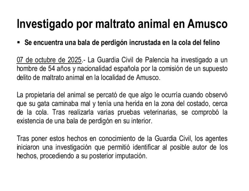 🚨 Investigado por maltrato animal en Amusco

#guardiacivilpalencia 
#SeguridadCiudadana 
#MaltratoAnimal