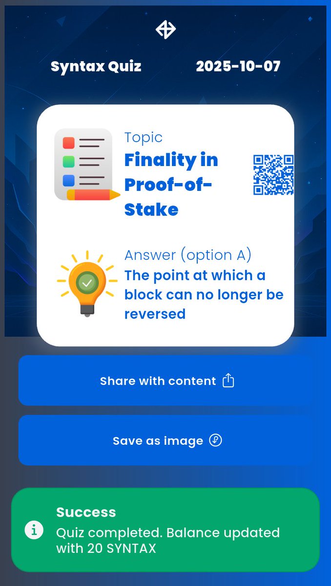 churchi_blaq's tweet image. October, 7th, 2025
1) #SyntaxVerse quiz answer for today 🎯
2) #Xenea wallet #quiz answer for today ✅
3) #Marina protocol quiz #answer 🔥
4) #SpurProtocol quiz answer 👌
Time to contribute and stack with 👇
@build_on_bob @RaylsLabs @vooi_io @LayerBankFi