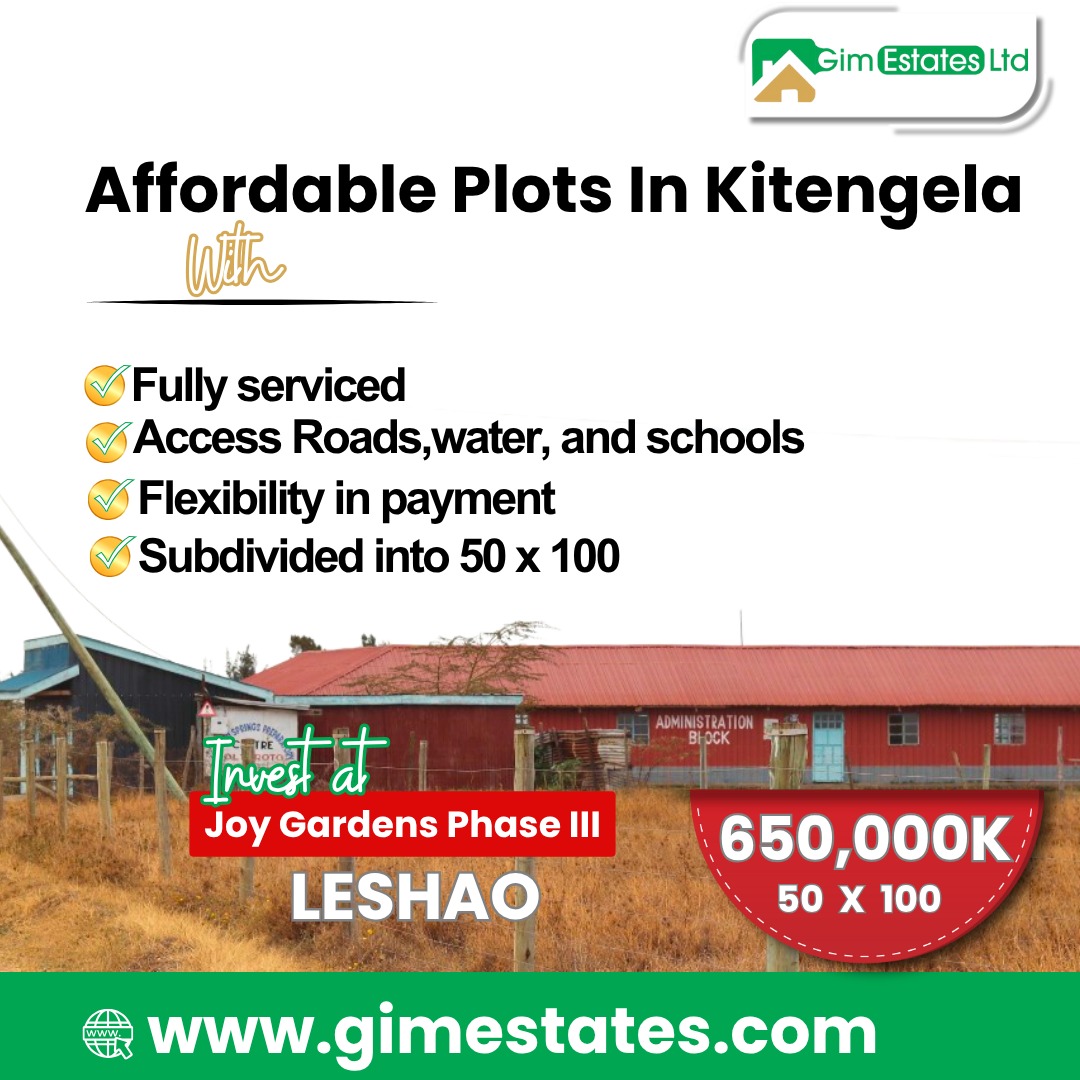 MbuguaNdungu17's tweet photo. Secure your future today with affordable plots in Kitengela! 🌍🏡 Fully serviced, prime location, and flexible payments. Invest smart at Joy Gardens Phase III – only 650K for a 50x100 plot.
call: 0727736770
#RealEstate #Kenya #prayforbaba https://t.co/ln8Sf5xjxT